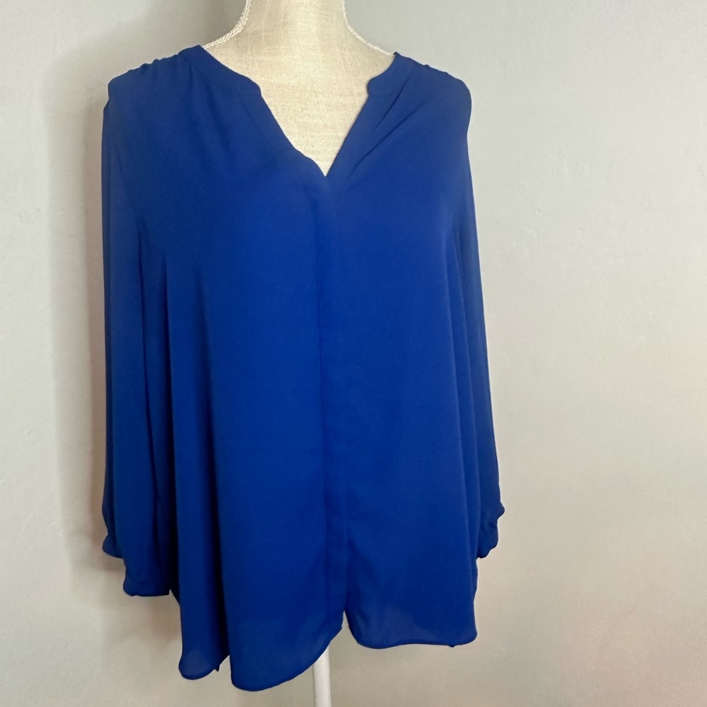 Royal blue professional long sleeve sheerish shirt size L